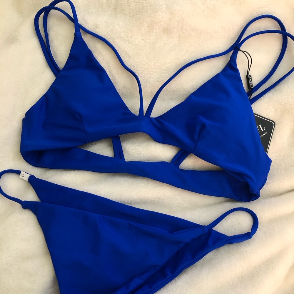 Zaful Strappy Blue Bikini Sz M